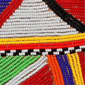 Colorful African beads used as decoration by the Masai tribe in Kenya