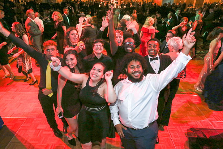 Students and alumni at the Gala