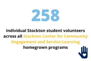 258 individual Stockton student volunteers
