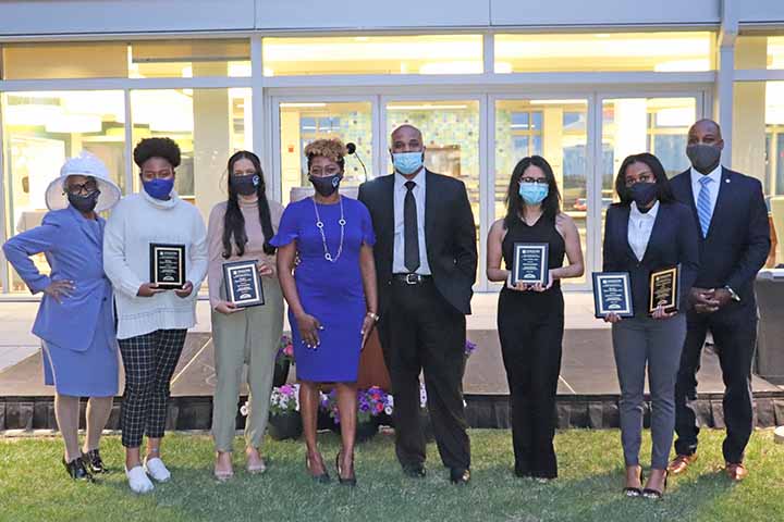 Student award winners with staff