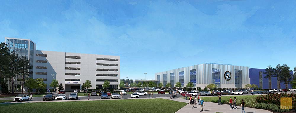 Rendering of parking garage