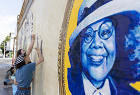 Mural painting of Vera King Farris