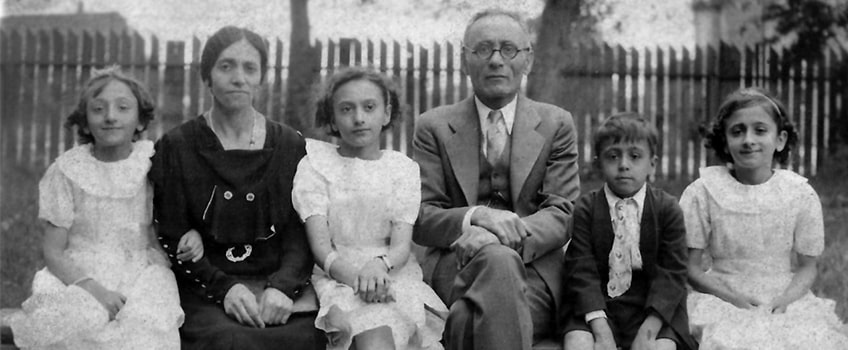 Black and white photo of the Zakarian family
