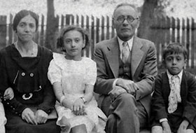 Black and white photo of Zakarian family