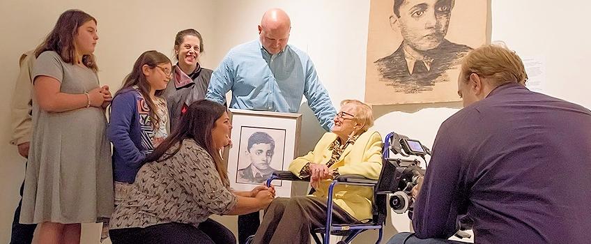 Crew filming the family of a Holocaust Survivor