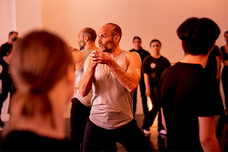 Professor Beau Hancock teaching at the Palm Springs International Dance Festival, photographed by Taso Papadakis