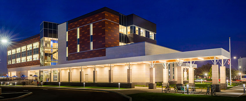 Atlantic City Academic building at night