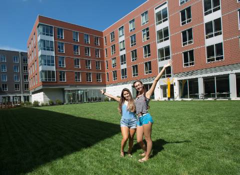 students outside campus