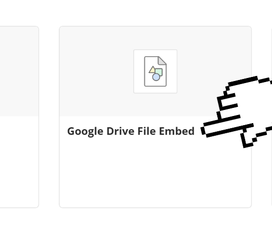 A screenshot of the Google Drive File Embed button