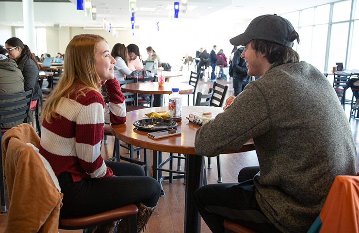 Students at a dining location