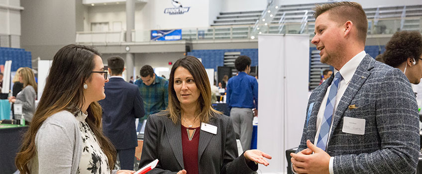 students at a career fair