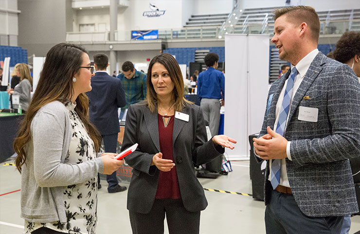 students at a career fair