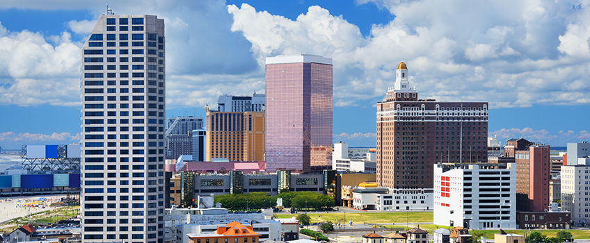 Skyline photo of Atlantic City resorts