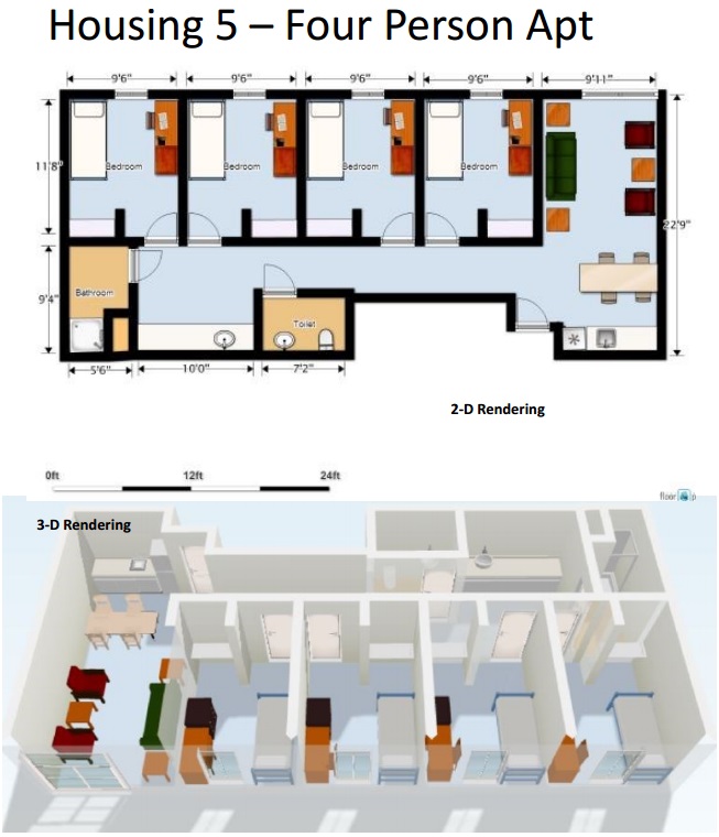 Stockton CSI Summer Camp Dorm Housing Floor Plans