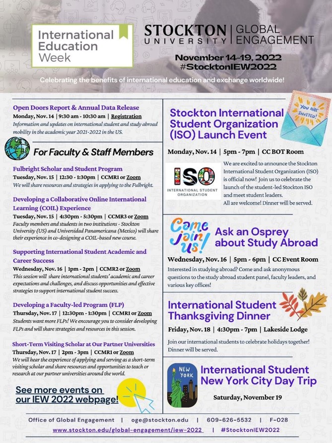 International Education Week Schedule