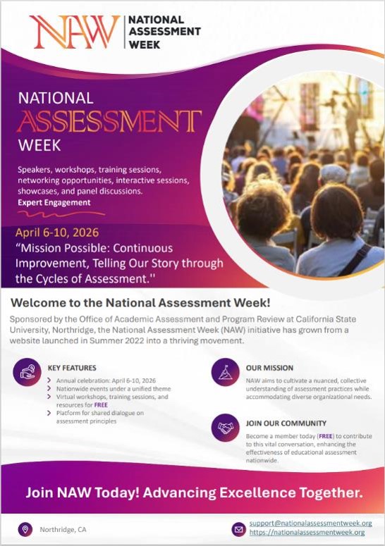 National Assessment Weel 2026 Flyer - April 6 - 10