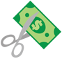 cutting money icon