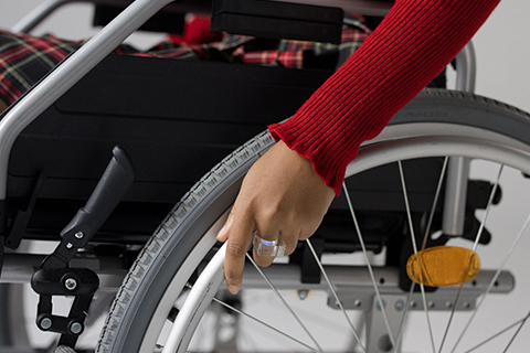 Stock photo of student in a wheelchair