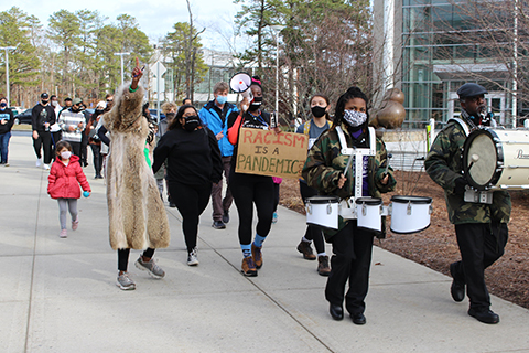 Students at a march