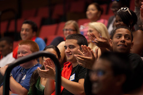 Students applauding