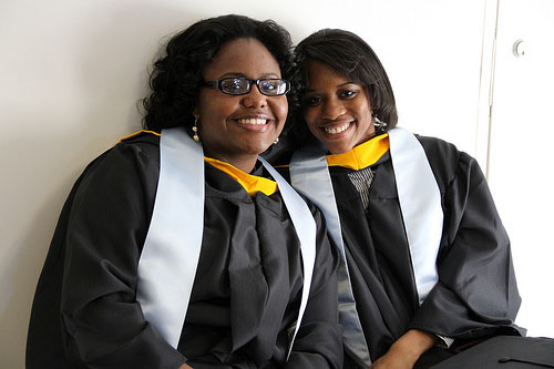 students at commencement