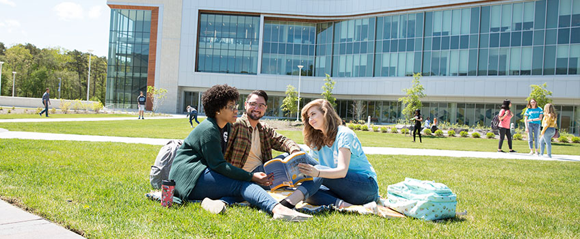 students outside of in the Academic Quad