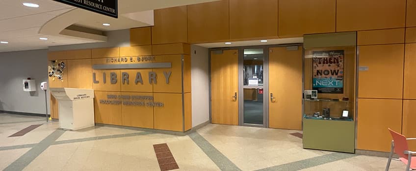 entrance to the library