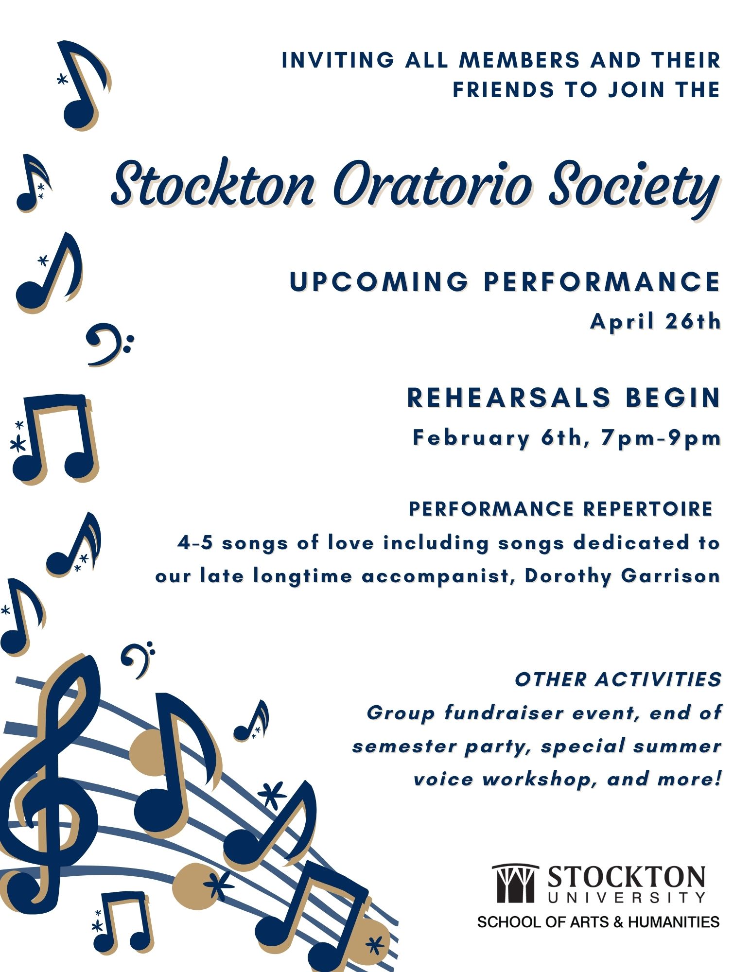 Stockton Oratorio Society - Spring 2023 Events