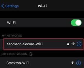 A screenshot of the wifi network menu in the iOS settings app.