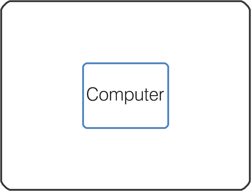 description: a wall plate diagram displaying a single port labelled computer