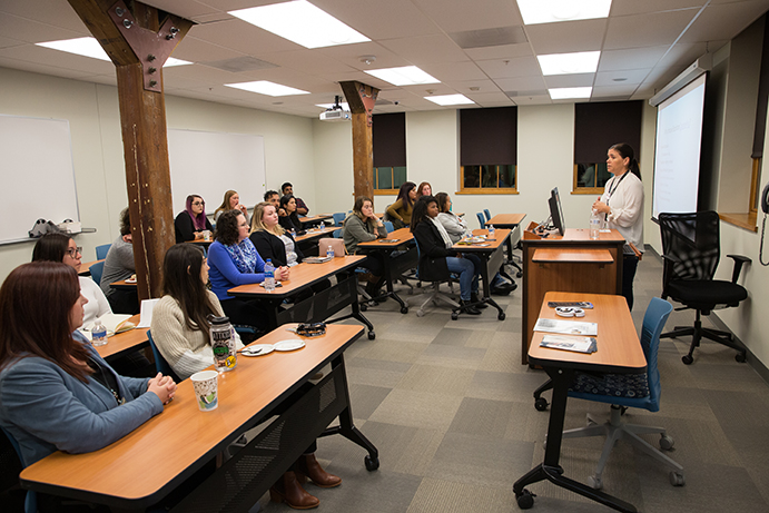 Students in a classroom at Kramer Hall