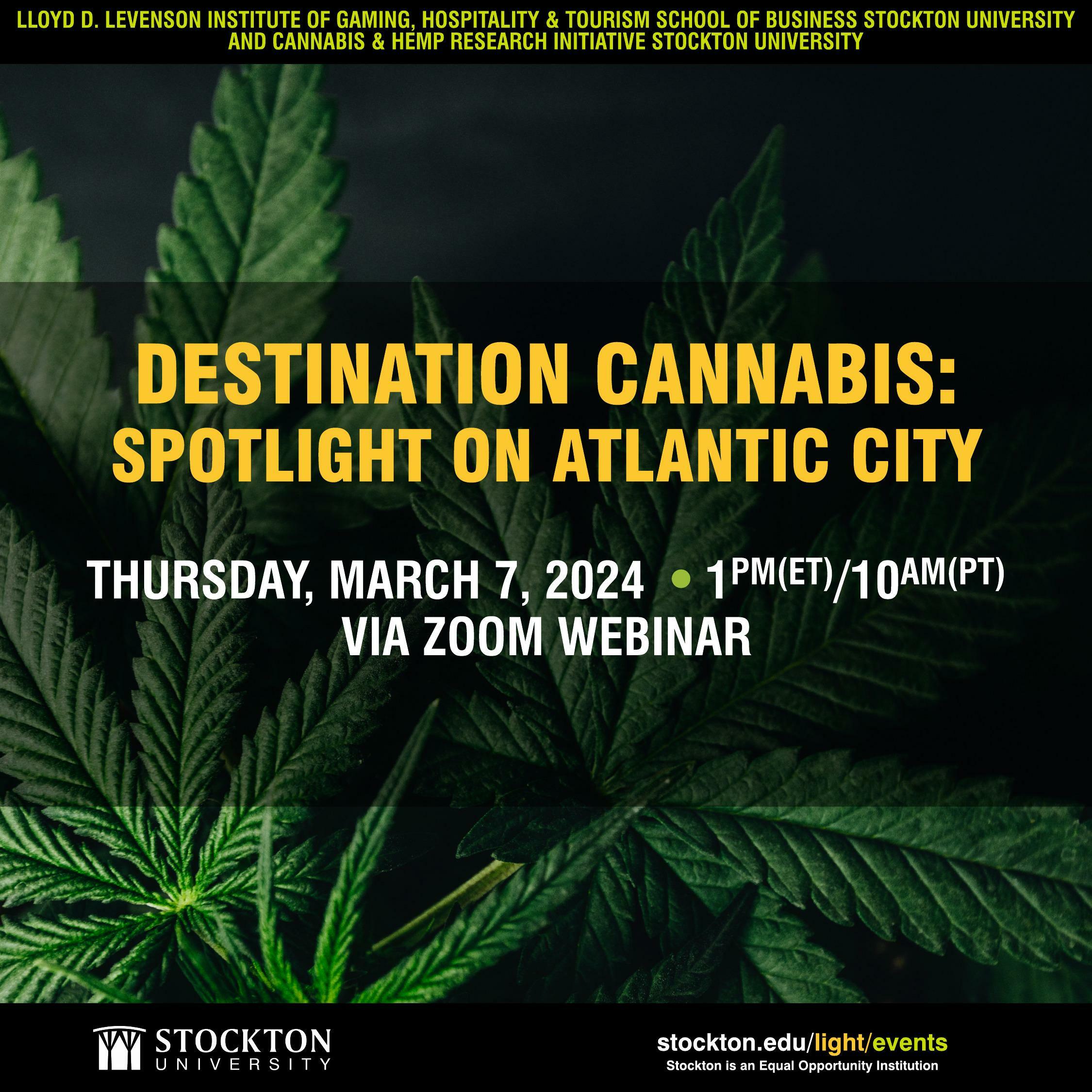 Destination Cannabis Webinar Thursday, March 7, 2024 1PM (ET)