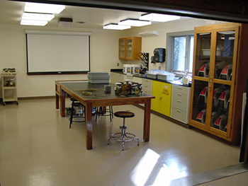 Image inside the marine field station cabin research laboratories