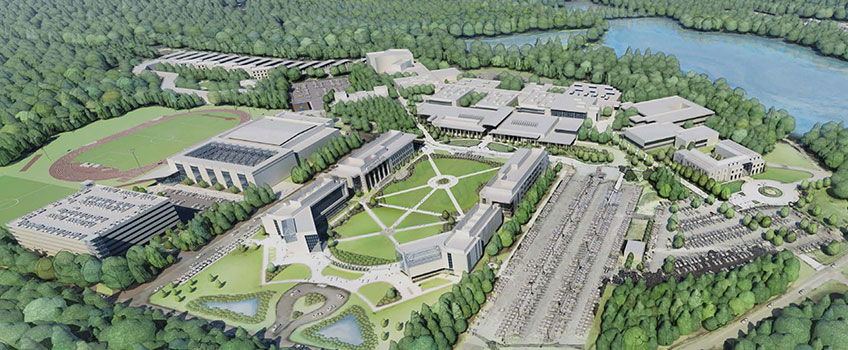aerial rendering of Galloway campus