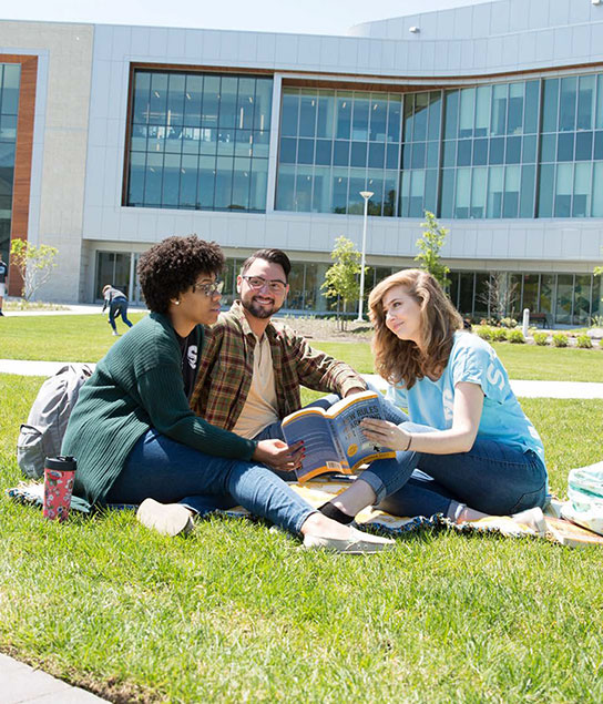 Students in the Academic Quad