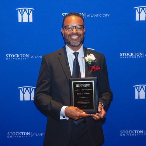 Brian K. Jackson during an awards dinner