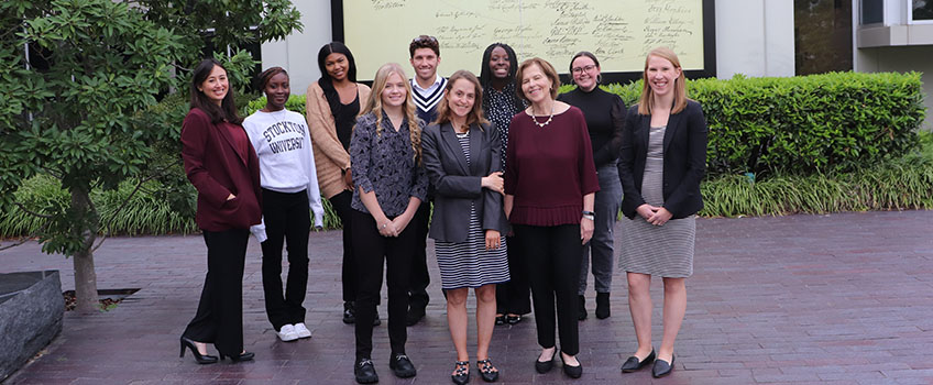Mary Ziegler with Stockton Students