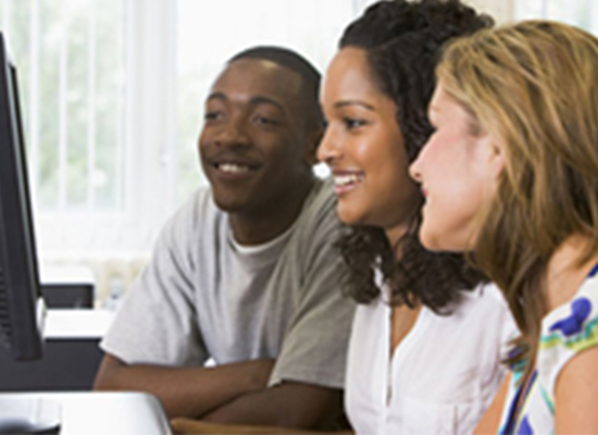 students using a computer