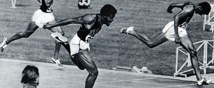 G. Larry James, right, at the 1968 Olympics