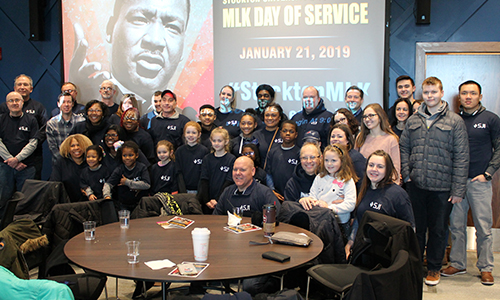 A group of volunteers at the MLK Day of Service