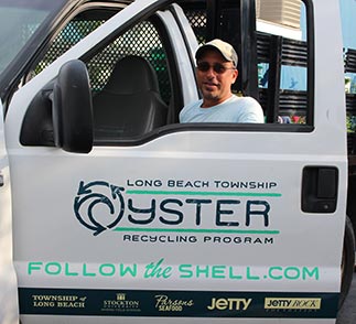 Joe Mangino picks up used shells from restaurants for the recycling project