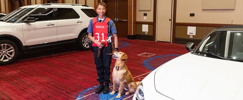 Stockton Police Chief Tracy Stuart and K-9 officer Freya
