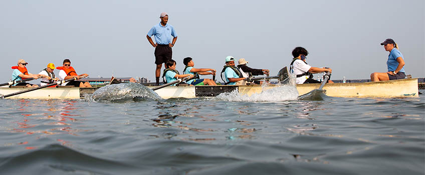 youth rowing training barge 