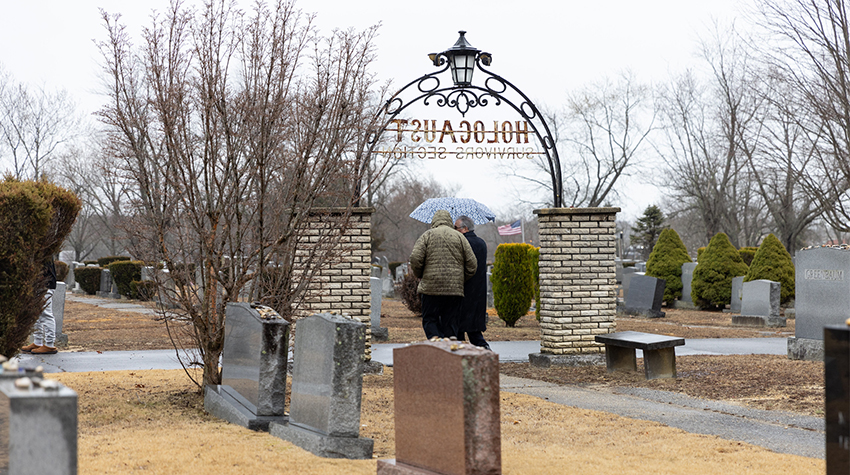 Irving and Leo at the cemetery