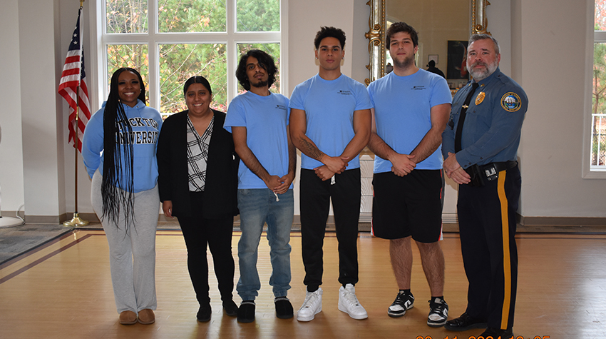 Students with Sgt. Craig Clayton