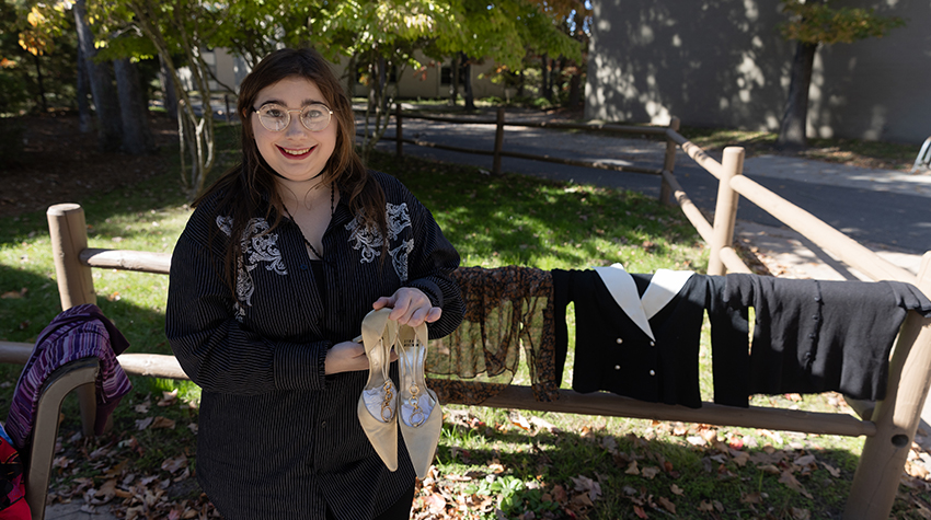 Christina Doros, a junior Visual Communication major, was able to find beautiful pieces to complete her wardrobe at Oct. 24's Transcendence Clothing Swap.