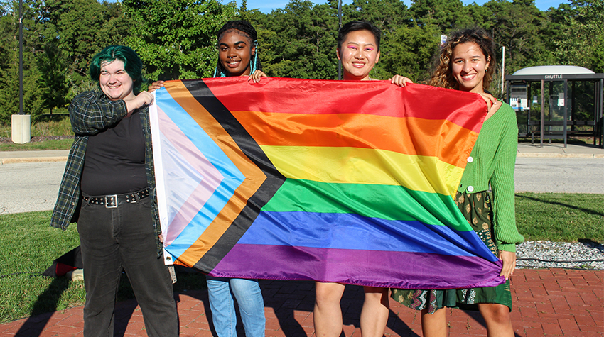 Students from last year's LGBTQ+ Flag Raising