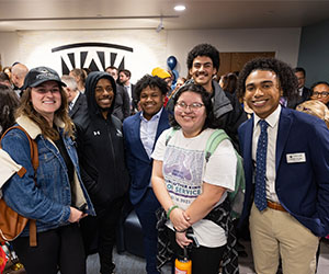 group of students at Multicultural Center opening