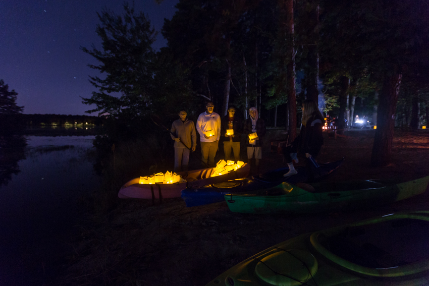 students with lanterns