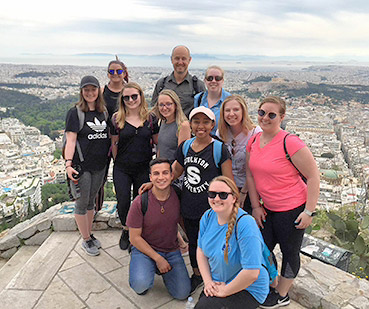 Students with Daniel Moscovici, associate professor of Environmental Science and Geology